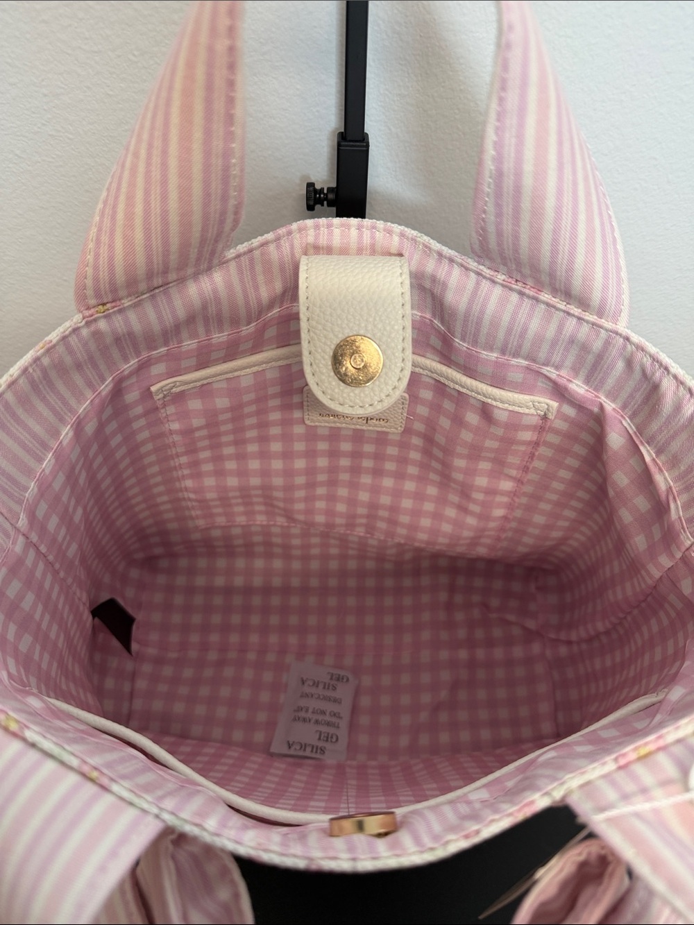 Nanette Lepore | “Pretty Petals-Pink Gingham” Bow-Accent Tote 🌸 - Picture 7 of 15